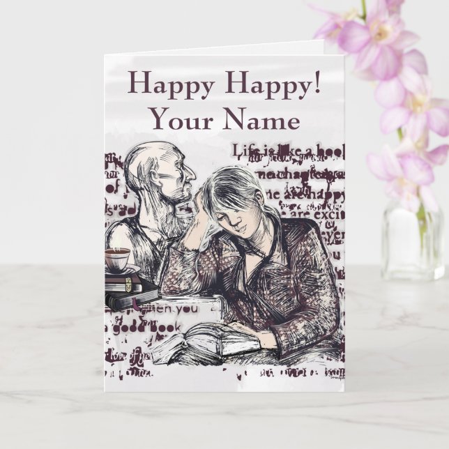 Tarjeta El chica leyendo un libro (Orquídea)