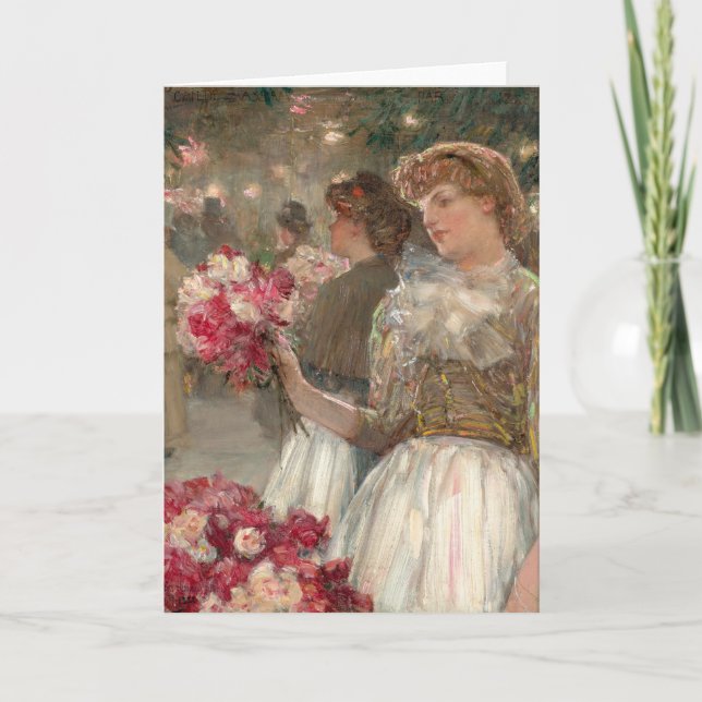 Tarjeta El Chica Peony | Childe Hassam (Anverso)