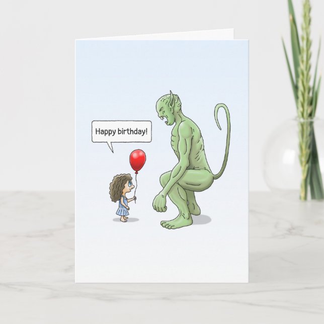 Tarjeta El Chica y el Gran Goblin Verde (Anverso)