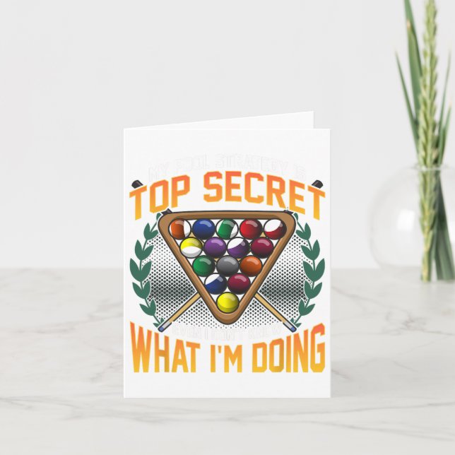 Tarjeta El Chiste de estrategia de billar divertida no sab (Anverso)