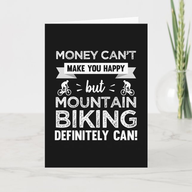 Tarjeta El ciclismo de montaña le hace feliz regalo MTB (Anverso)