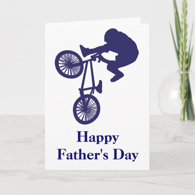 Tarjeta El ciclista BMX del Día del Padre (Anverso)