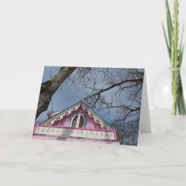 Tarjeta El cielo dramático de la cabaña rosada - Viñedo de