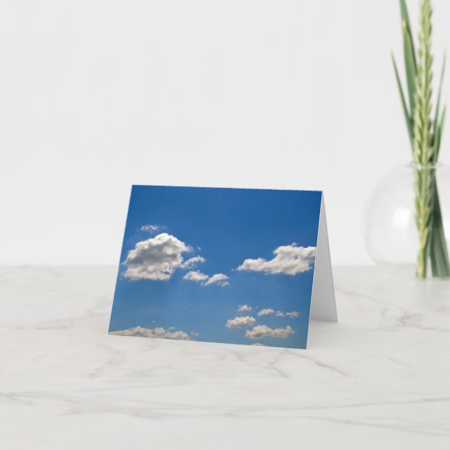 Tarjeta El cielo es azul y las nubes blancas están pasando (Anverso)