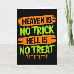 Tarjeta El cielo no es un truco, el infierno no es un trat