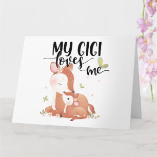 Tarjeta El ciervo de Woodland y el bebé Fawn me ama a mi G