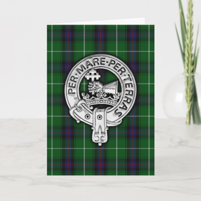 Tarjeta El clan MacDonald del Escudo y el tartán de las is (Anverso)