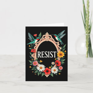 Tarjeta El colibrí floral resiste a Trump