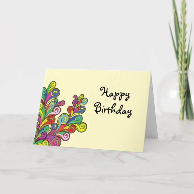 Tarjeta El color agita feliz cumpleaños (Anverso)
