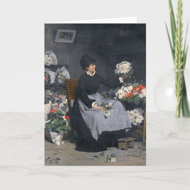 Tarjeta El comerciante de flores | Victor Gabriel Gilbert (Anverso)
