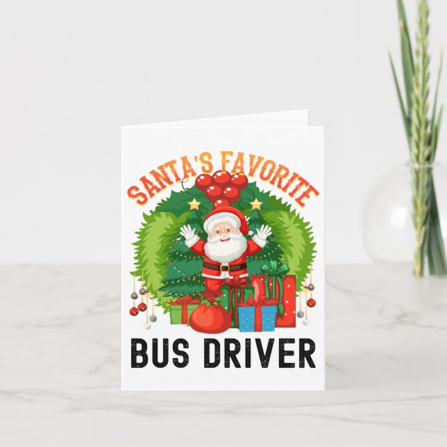 Tarjeta El conductor de autobús favorito de Santa, El mejo (Anverso)