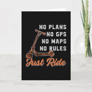 Tarjeta El conductor del Scooter acaba de viajar en el Stu