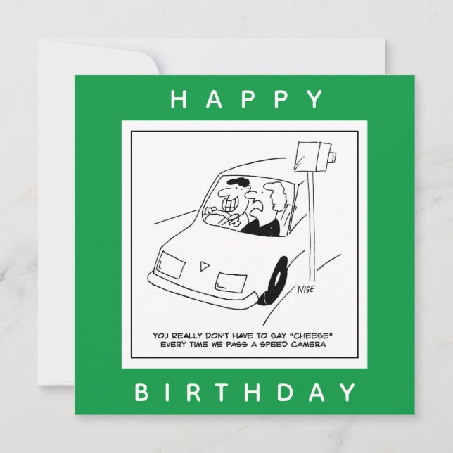 Tarjeta El conductor dice queso al pasar una cámara de vel (Anverso)