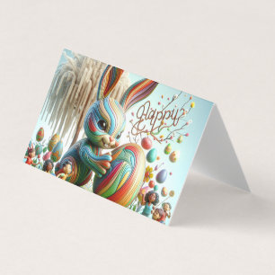 Tarjeta El conejo abstracto de Pascua sonrió