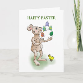 Tarjeta El conejo de Pascua empapa con los huevos de Pascu