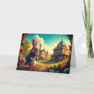 Tarjeta El conejo de Pascua en una misión secreta
