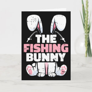 Tarjeta El conejo pescador Pascua Familia Pareo Primavera