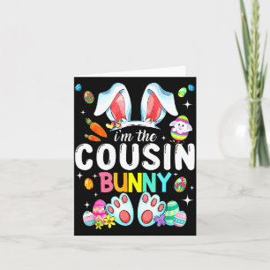 Tarjeta El conejo primo divertido día de Pascua familia a