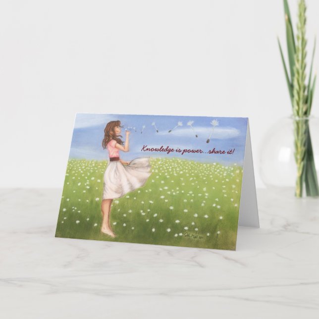 Tarjeta ¡El conocimiento es parte del poder… él! (Anverso)