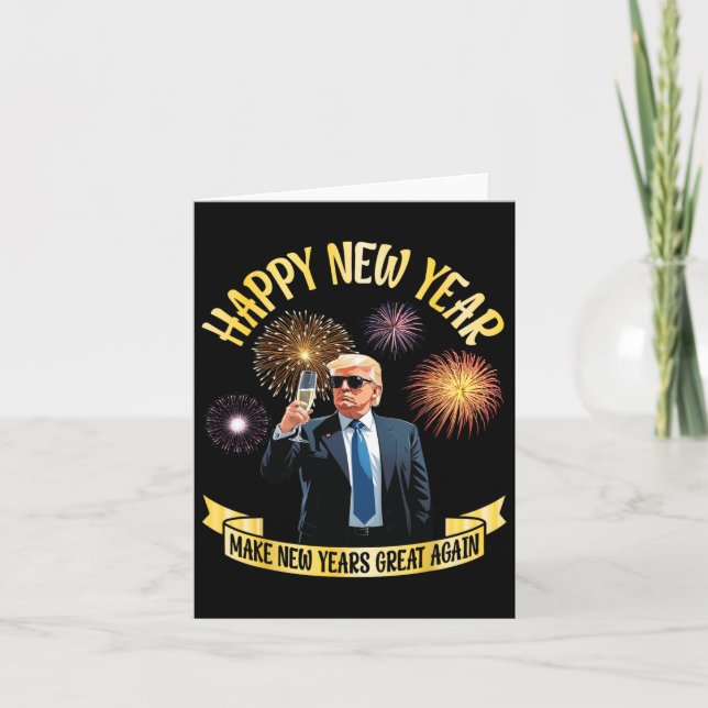 Tarjeta El consumo de Trump Feliz Año Nuevo hace grande a  (Anverso)