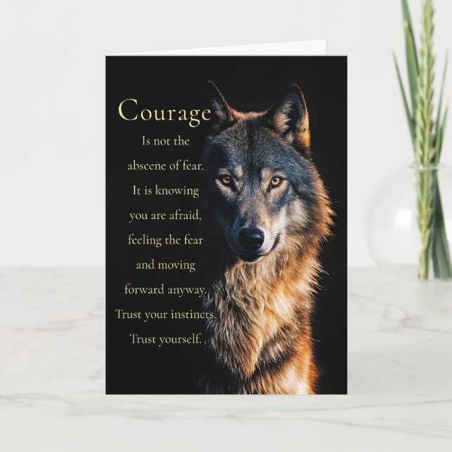 Tarjeta El coraje Inspirador de Wolf (Anverso)