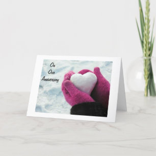 TARJETA EL CORAZÓN ANIVERSARIO FELIZ ESTÁ EN MIS MANOS