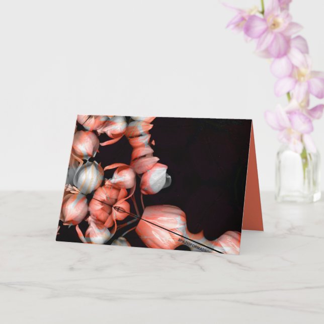 Tarjeta "El corazón blanco negro del sol" y el silencio (Orquídea)