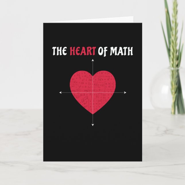 Tarjeta El corazón de las matemáticas Día de San Valentín  (Anverso)