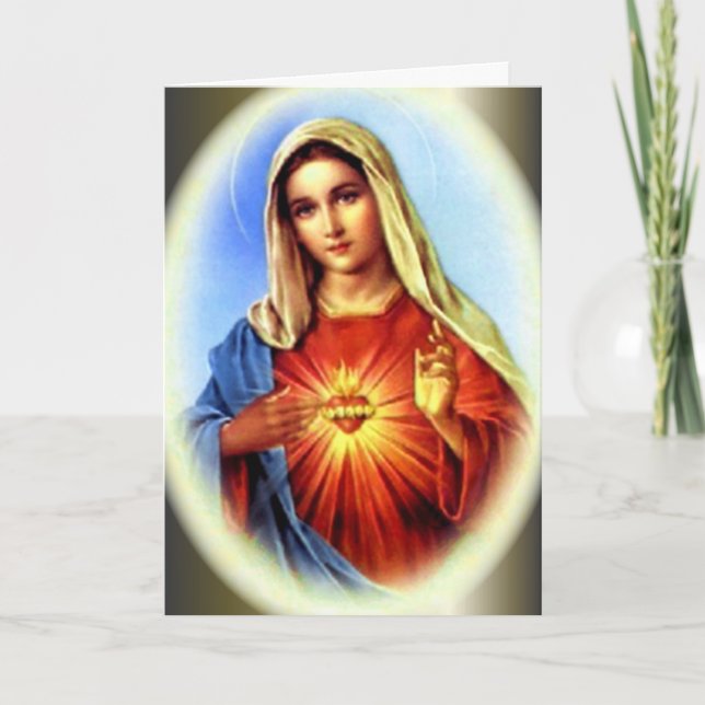 Tarjeta El corazón inmaculado de la bendita Virgen María (Anverso)