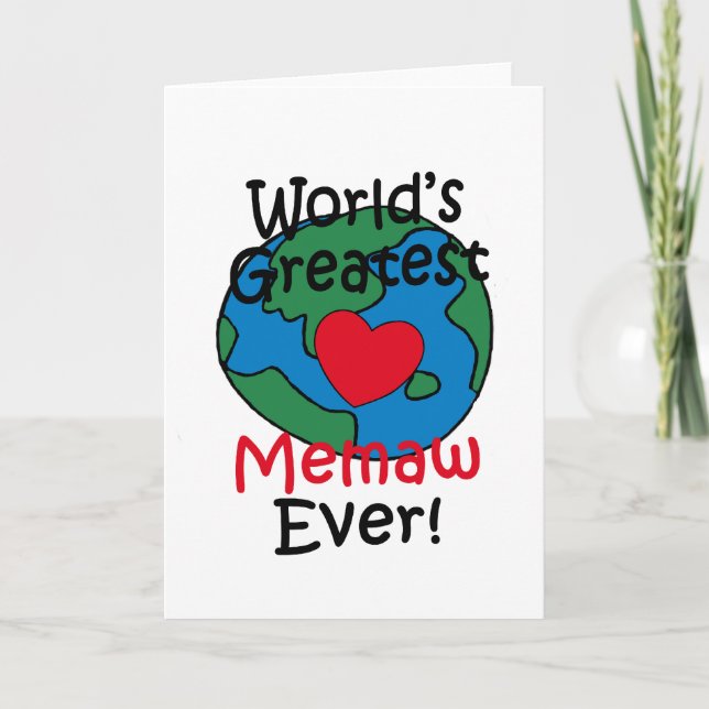 Tarjeta El corazón más grande de Memaw del mundo (Anverso)
