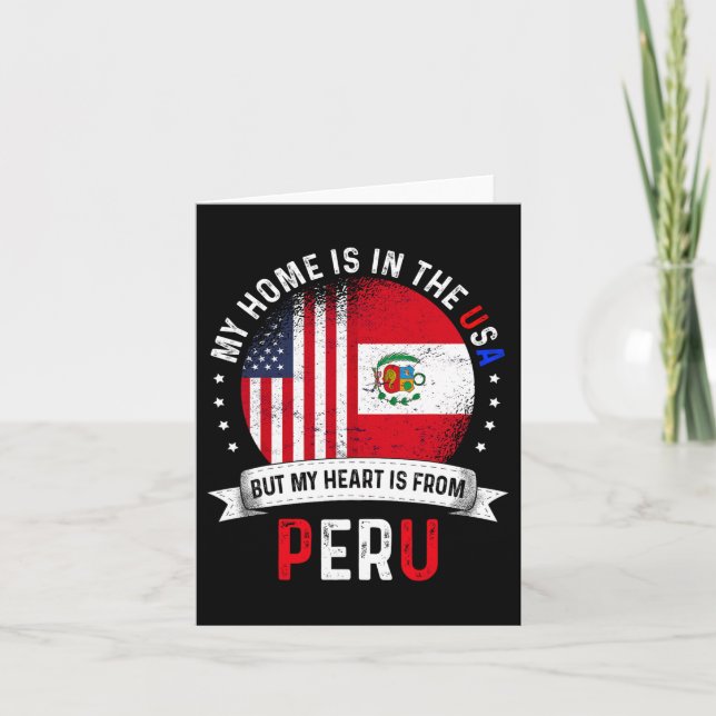 Tarjeta El Corazón Patriótico Peruano Estadounidense Es De (Anverso)