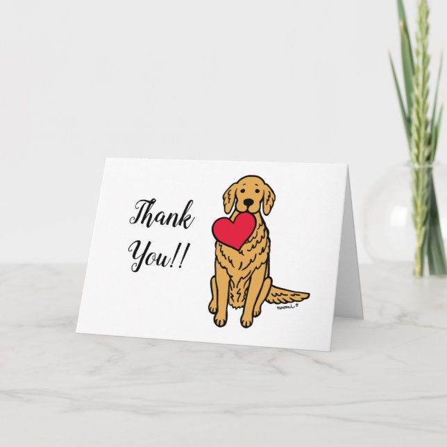 Tarjeta El corazón rojo del Personalizado de Golden Retrie (Anverso)