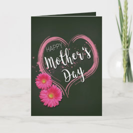 Tarjeta El corazón rosado florece el día de madre -