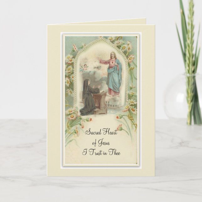 Tarjeta El corazón sagrado de Jesús promete St Margaret (Anverso)