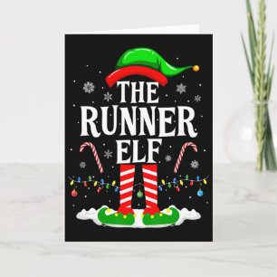 Tarjeta El corredor Elfo Navidad Divertido Corredores Navi