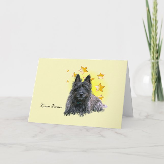 Tarjeta El corto Cairn Terrier es una estrella (Anverso)