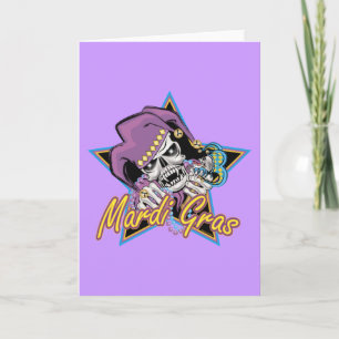 Tarjeta El cráneo de Mardi Gras Jester