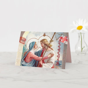 Tarjeta El Cristo Resucitado Saluda a Su Madre (Detalle; M