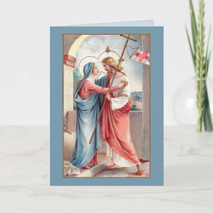 Tarjeta El Cristo Resucitado Saluda a Su Madre (MH01)