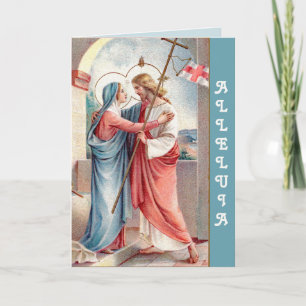 Tarjeta El Cristo Resucitado Saluda a Su Madre (MH01)