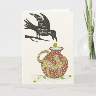 Tarjeta El cuervo de Aesop y el lanzador Notecard