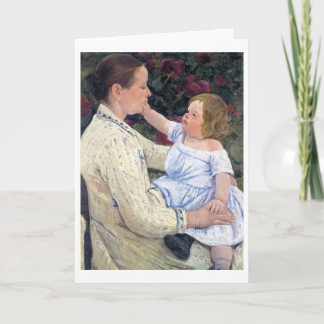 Tarjeta El cuidado del niño, Mary Cassatt (Anverso)