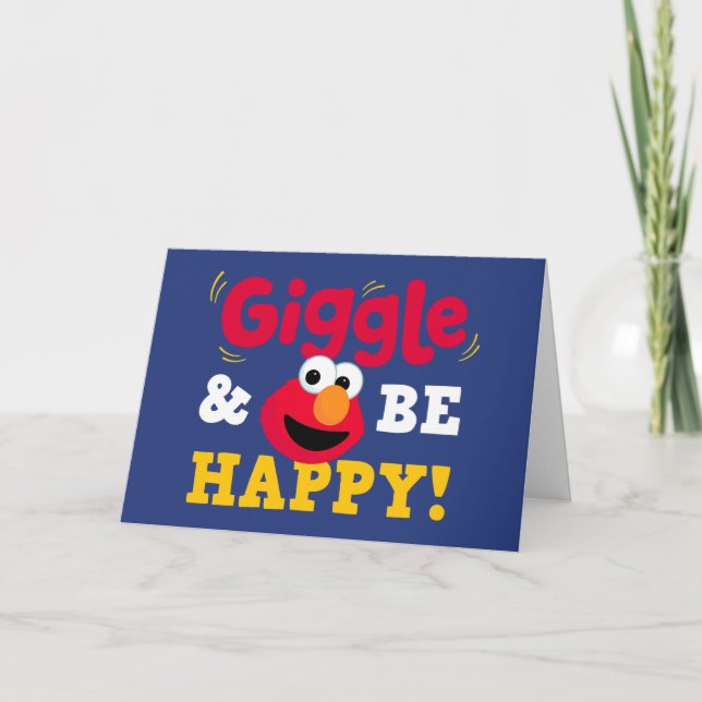 Tarjeta El Cumpleaños de Elmo: Ríe y Sé Feliz (Anverso)