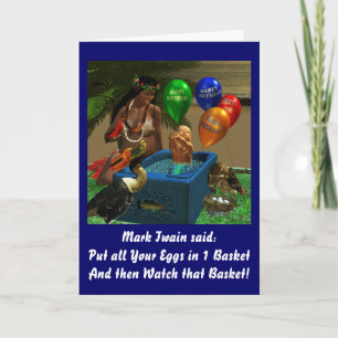 Tarjeta El cumpleaños de la canasta de Mark Twain