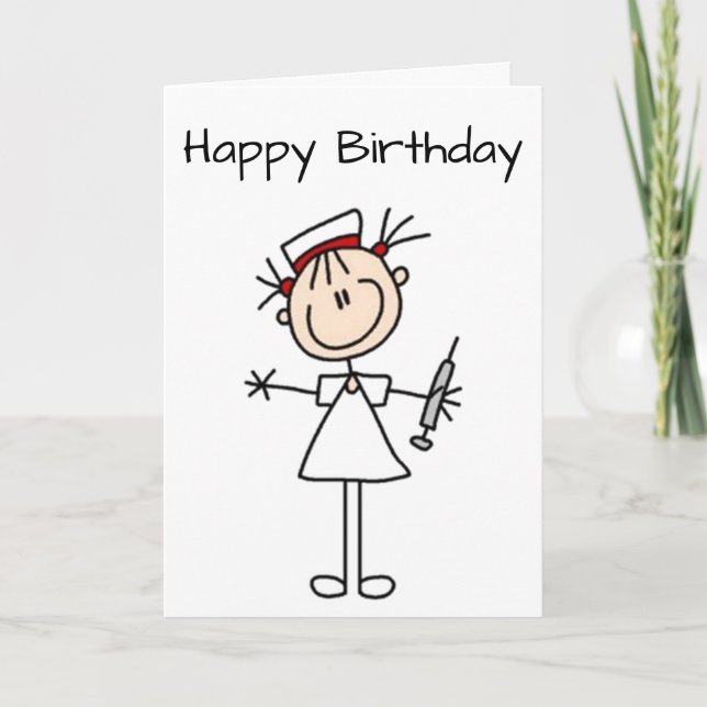 TARJETA **EL CUMPLEAÑOS DE LA ENFERMERA** NO DÉ ZAPATOS DE (Anverso)