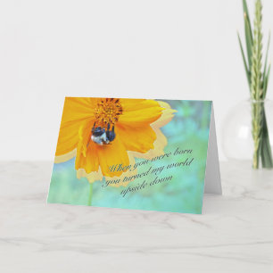 Tarjeta El cumpleaños de la hija Bumblebee en el Cosmos
