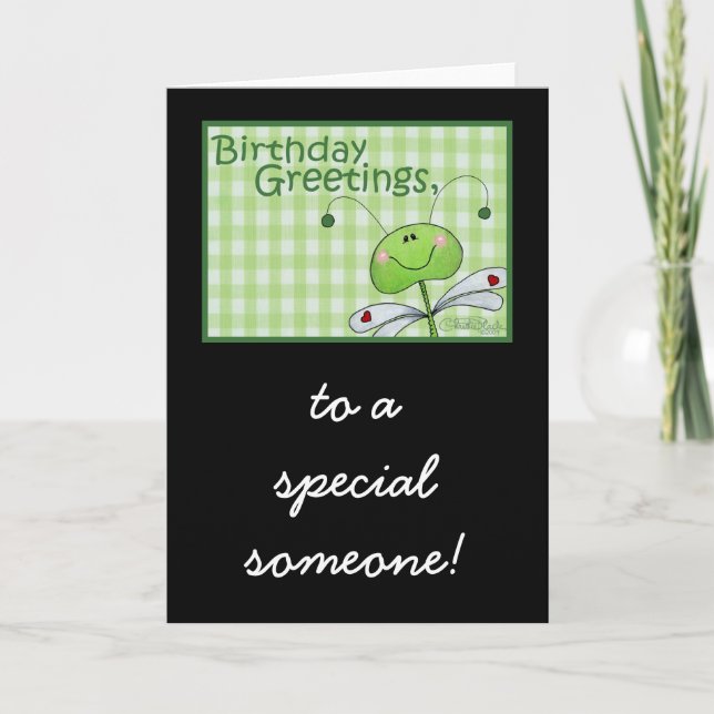 Tarjeta El cumpleaños de la mosca del dragón personaliza (Anverso)