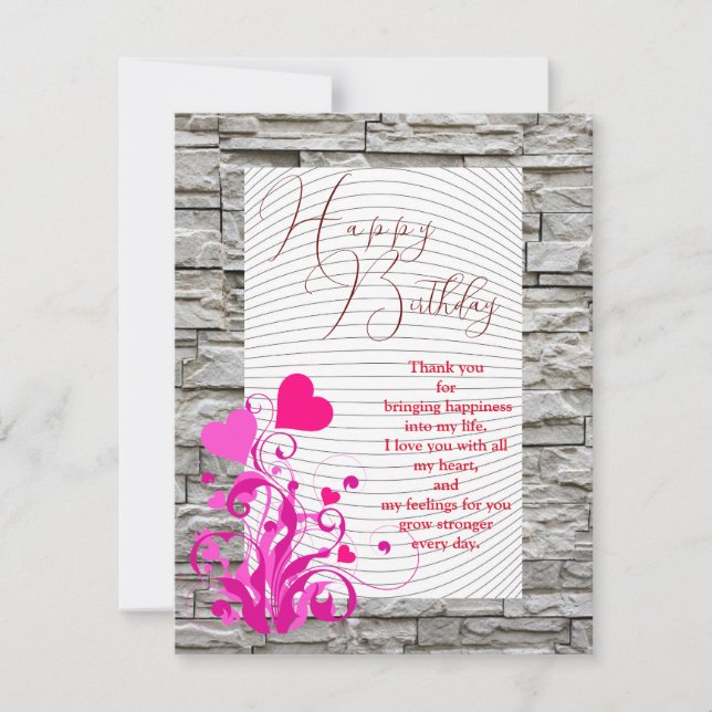 Tarjeta El cumpleaños de Lover (Anverso)