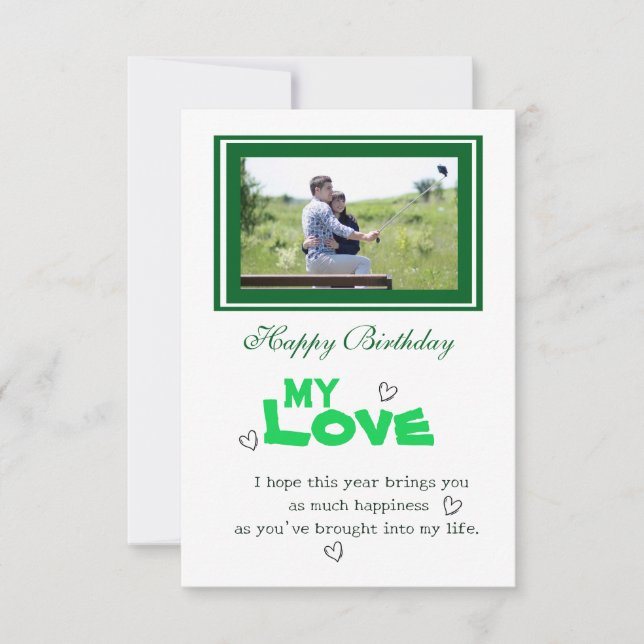 Tarjeta El cumpleaños de Lover (Anverso)
