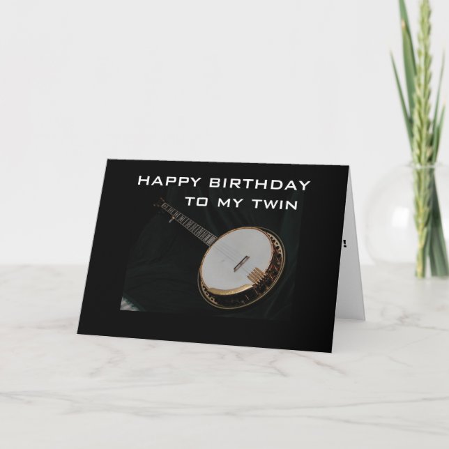 TARJETA EL CUMPLEAÑOS DE TWIN, EL JUGADOR DE BANJO Y EL MÚ (Anverso)